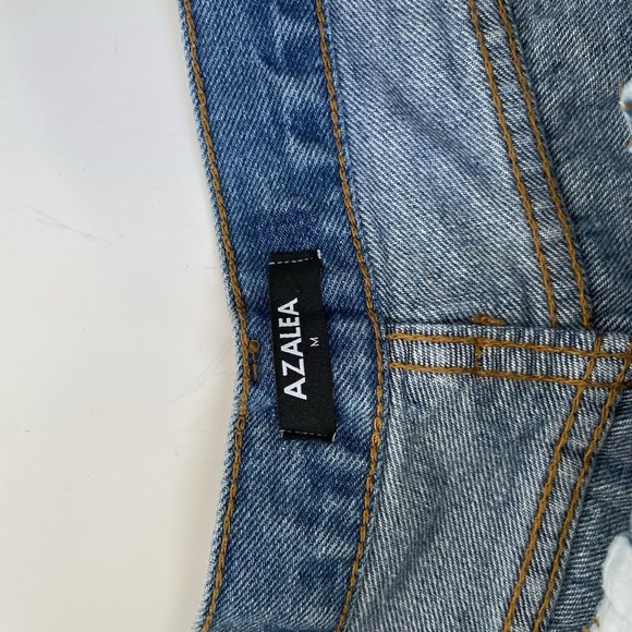 Star Rhinestone Distressed Denim Cutoff‎ Shorts Women's M Festival Y2K - Picture 4 of 7